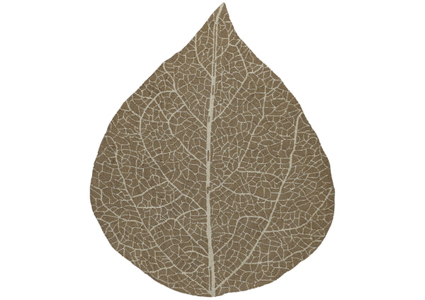5x6 Brown, Ivory, Color Hand Hooked Leaf Jute loop Contemporary Oriental Rug