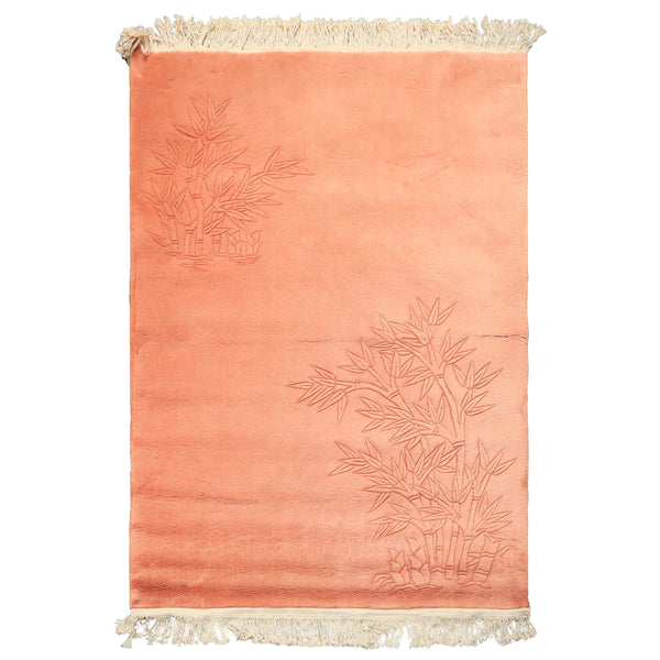 4x6 Blush, , Color Hand Knotted Solid Wool Modern & Contemporary Oriental Rug