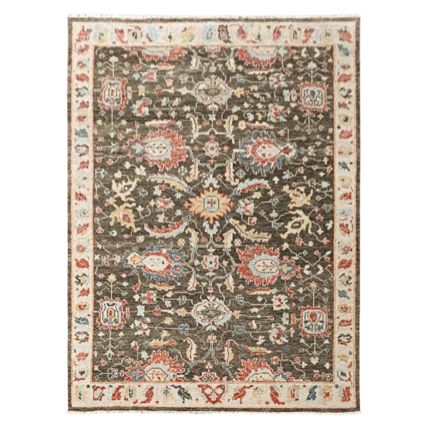 8'11''x11'10'' Brown Oushak Arts and Crafts Wool Hand Knotted Oriental Area Rug