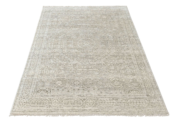 8x10 Tone on Tone Gray, , Color Hand Knotted Oushak Wool Traditional Oriental Rug