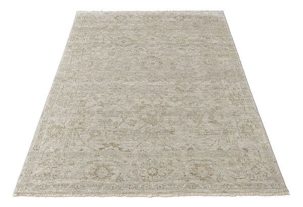 8x10 Tone on Tone Gray, , Color Hand Knotted Oushak Wool Transitional Oriental Rug