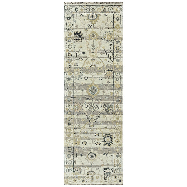 2'6''x8'6'' Mint Oushak Transitional Wool Hand Knotted Oriental Area Rug