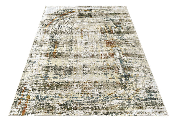 9x12 Gray, Beige, Burnt Orange Color Power Loom Oushak Wool Modern Oriental Rug