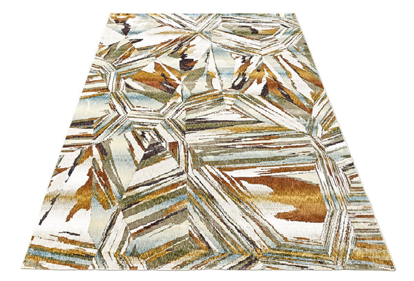 9x12 Ivory, Gray, Gold Color Power Loom Oushak Wool Modern Oriental Rug