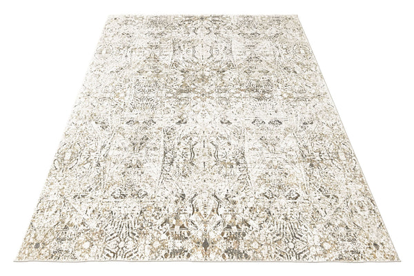 9x12 Ivory, Beige, Multi Color Power Loom Oushak Wool Modern Oriental Rug