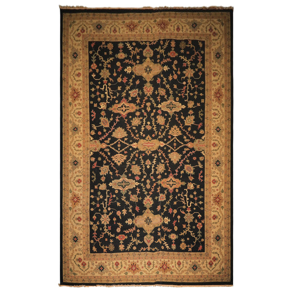 12x18 Charcoal, Beige, Sage Color Hand Knotted Soumak Wool Traditional Oriental Rug