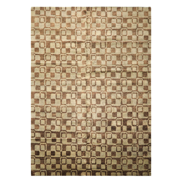 10x14 Seafoam, Brown, Color Hand Knotted Tibetan New Zealand Wool Transitional Oriental Rug