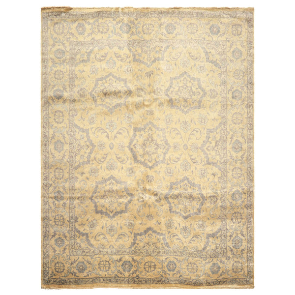 8x10 Moss, Gray, Slate Color Hand Knotted Oushak Wool Transitional Oriental Rug