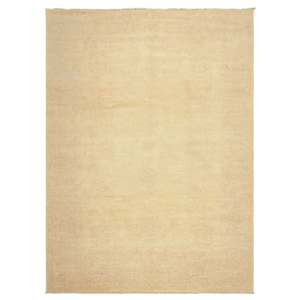 9x12 Ivory, Gray, Taupe Color Hand Knotted Peshawar Wool Transitional Oriental Rug