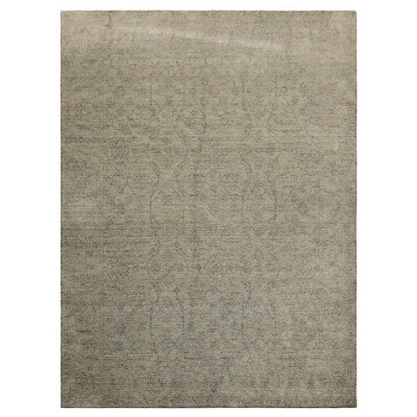 8x10 Celadon, Gray, Color Hand Loomed Tibetan Wool Transitional Oriental Rug