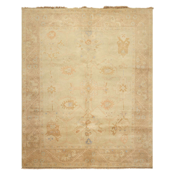 8x10 Beige, Taupe, Blush Color Hand Knotted Washed out New Zealand Wool Transitional Oriental Rug