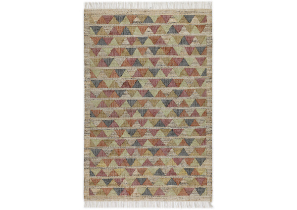 Multi Size Beige coral Gold Color Hand Woven Kilim Jute Southwestern Oriental Rug