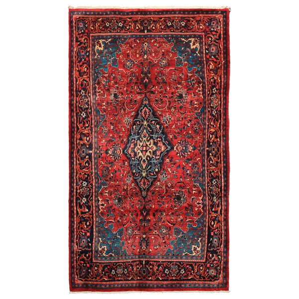 7x12 Wine, Navy, Turquoise Color Hand Knotted Tabriz Wool Traditional Oriental Rug