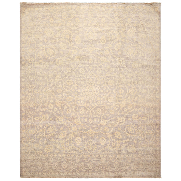 8x10 Taupe, Beige, Color Hand Knotted Chobi Peshawar Wool Transitional Oriental Rug