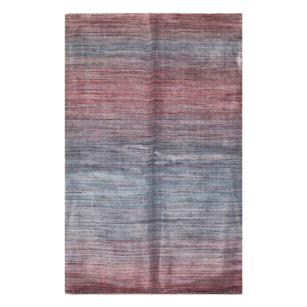 5x8 Blue, Plum, Color Hand Loomed Tibetan Wool Modern & Contemporary Oriental Rug