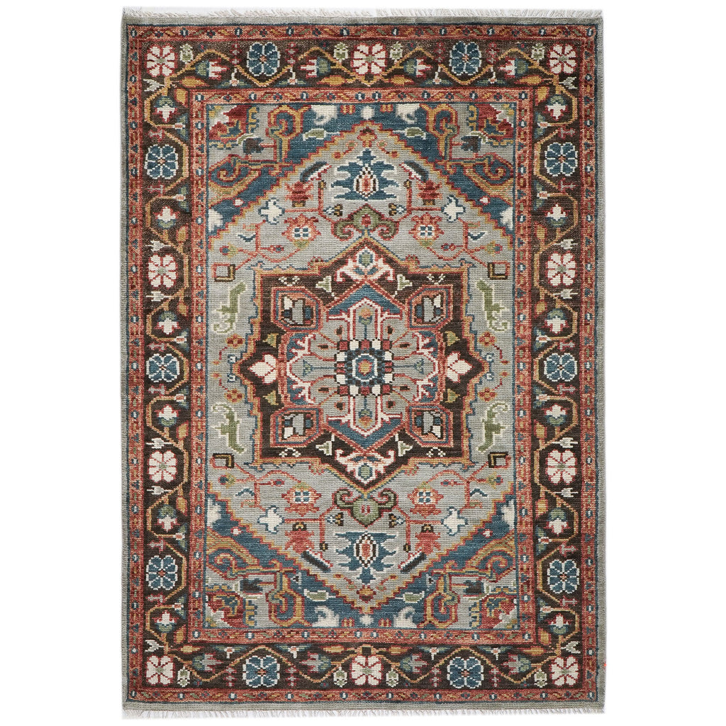 5x8 Mint, Teal, Brown Color Hand Knotted Oushak Wool Traditional Oriental Rug