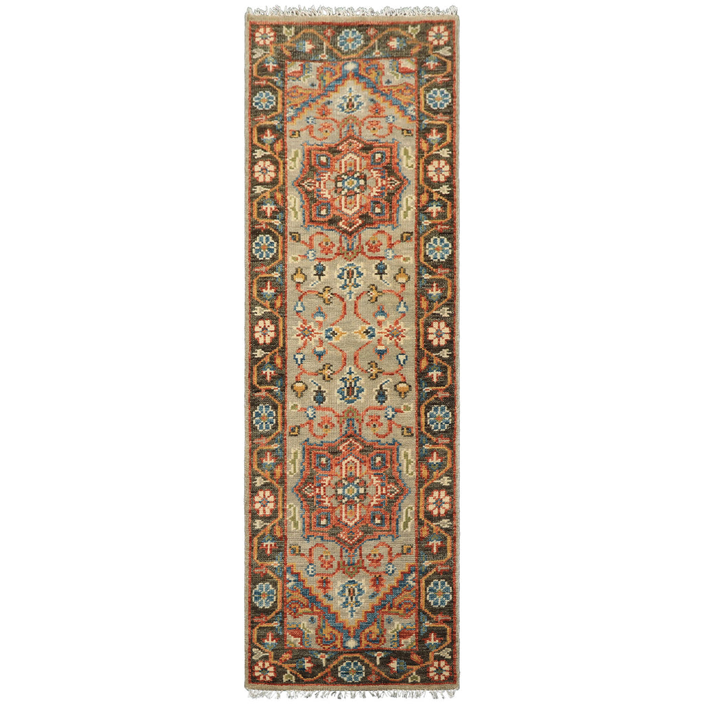 Runner Mint, Green, Aqua Color Hand Knotted Oushak Wool Traditional Oriental Rug