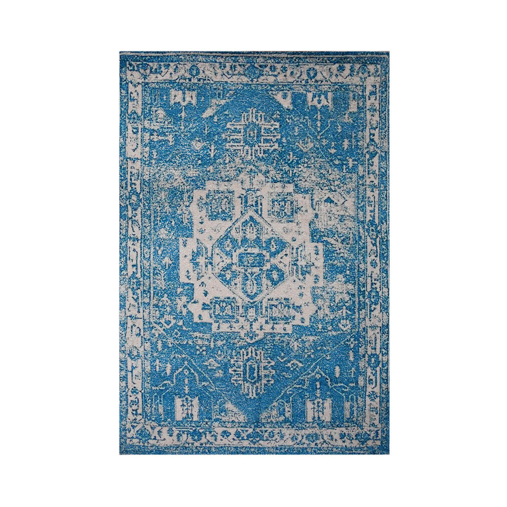 Multi Size Blue White Color Hand Woven Oriental Polyester Modern Oriental Rug