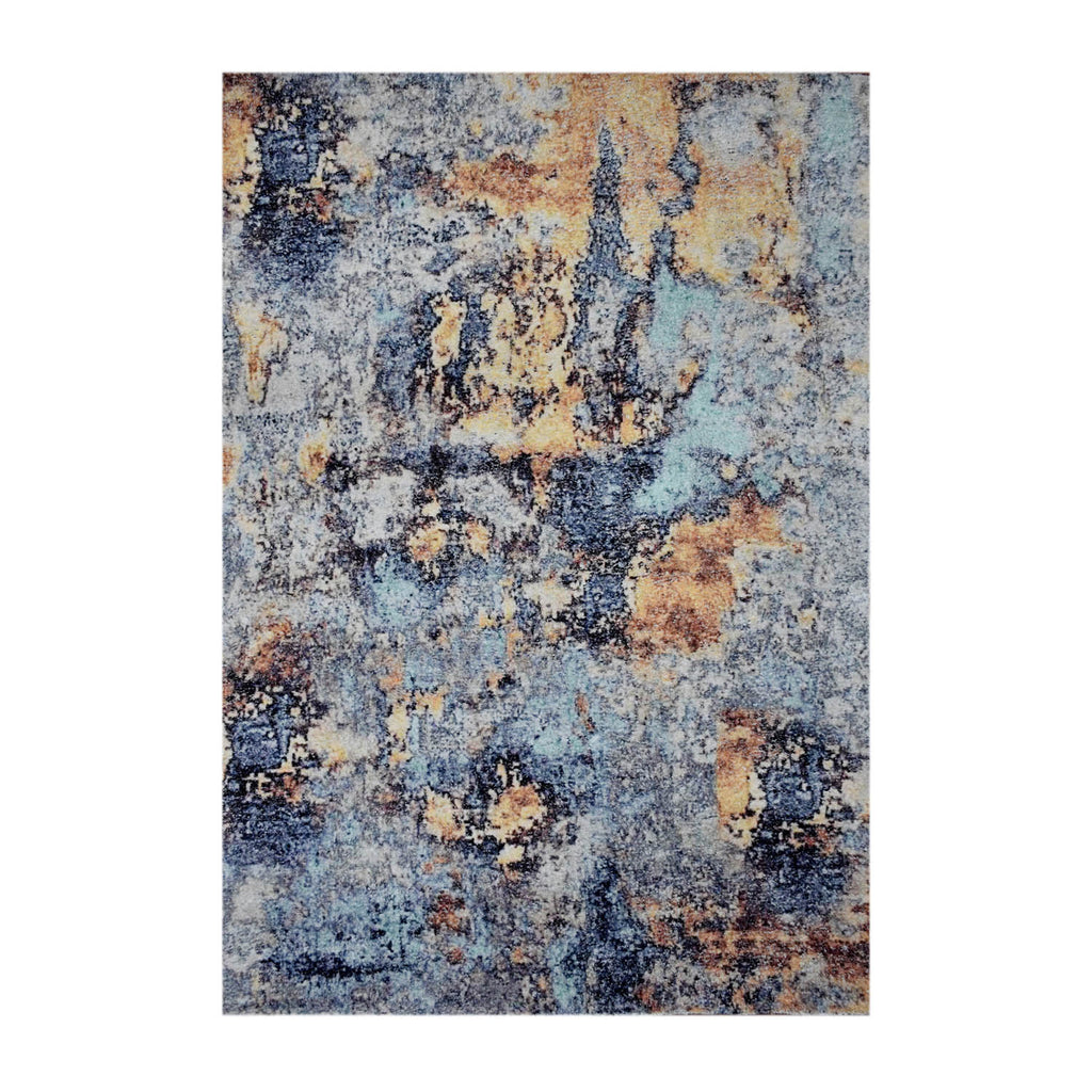 Multi Size Gray Blue Gold Color Hand Woven All-Over Polyester Modern Oriental Rug