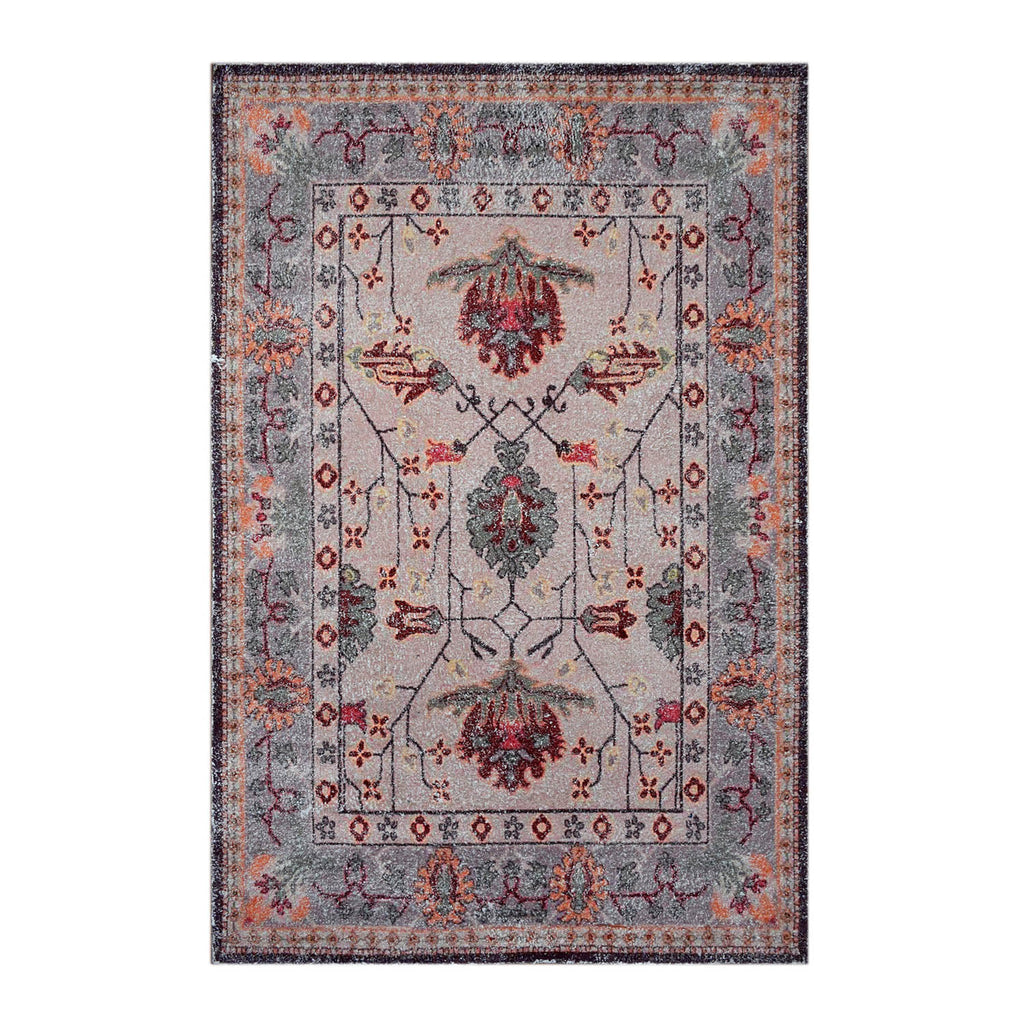 Multi Size Multi Gray Orange Color Hand Woven All-Over Polyester Traditional Oriental Rug