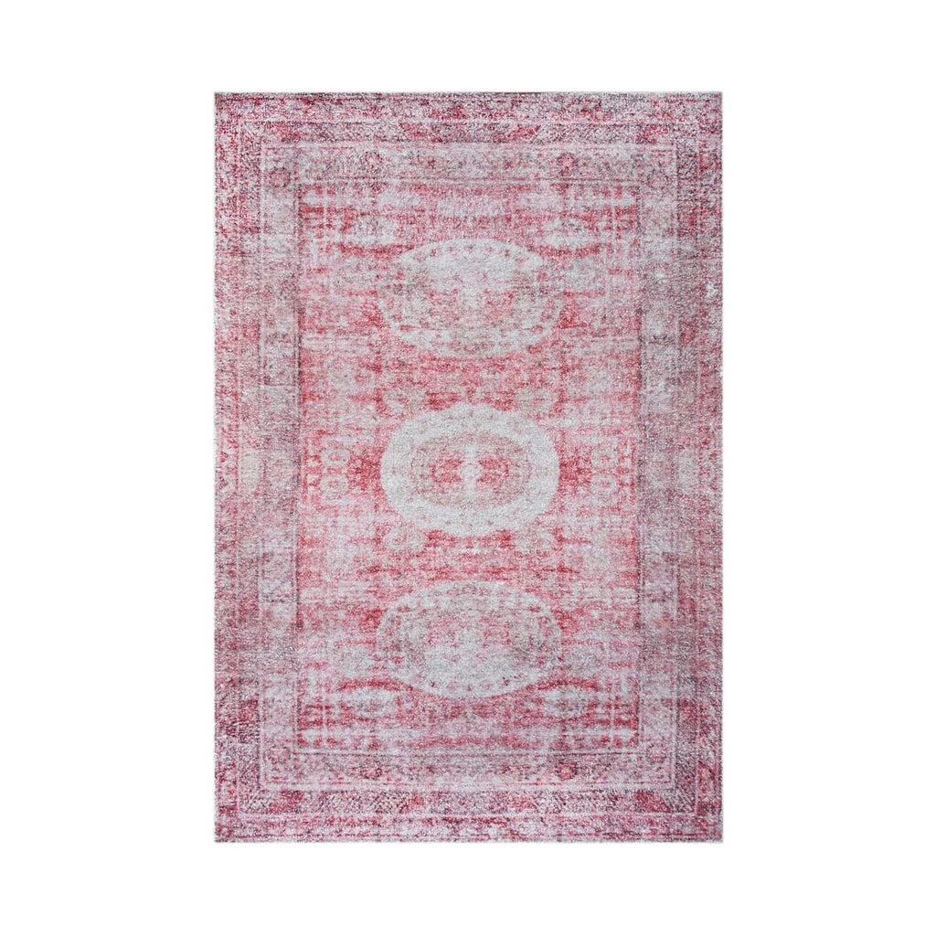 Multi Size Faded Pink Ivory Pale Pink Color Hand Woven All-Over Polyester Traditional Oriental Rug