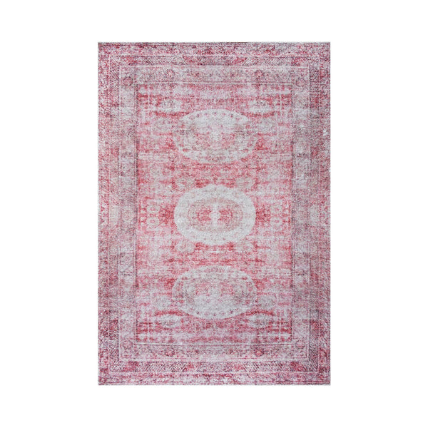 Multi Size Faded Pink Ivory Pale Pink Color Hand Woven All-Over Polyester Traditional Oriental Rug