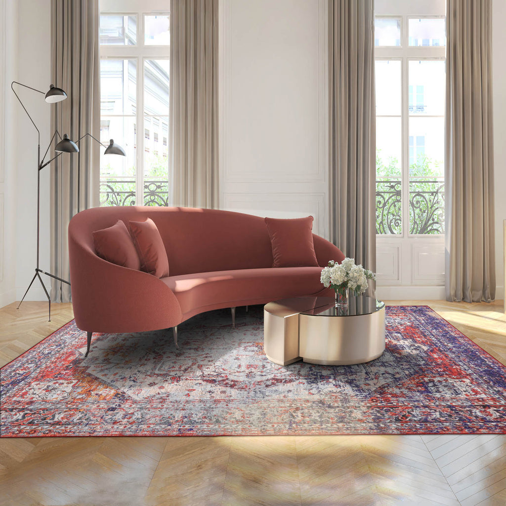 Multi Size Beige Burnt Orange Navy Color Machine Made Flatweave Polyester Traditional Oriental Rug