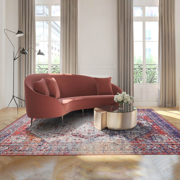 Multi Size Beige Burnt Orange Navy Color Machine Made Flatweave Polyester Traditional Oriental Rug