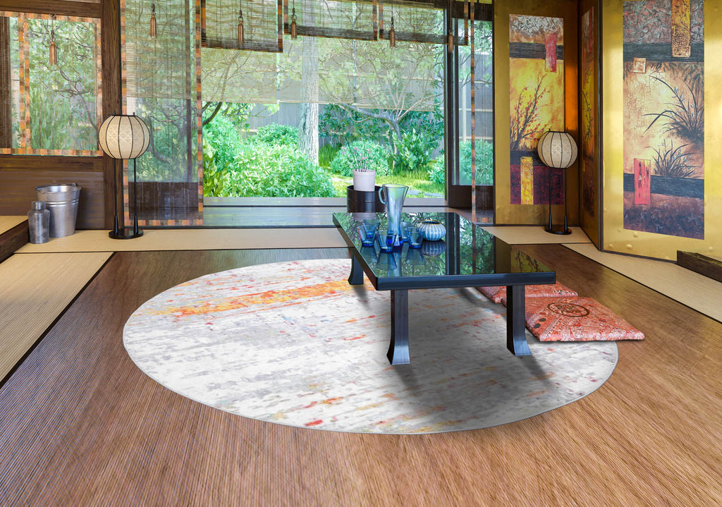 Multi Size Beige Gray Orange Color Machine Made Flatweave Polyester Contemporary/ Abstract Oriental Rug