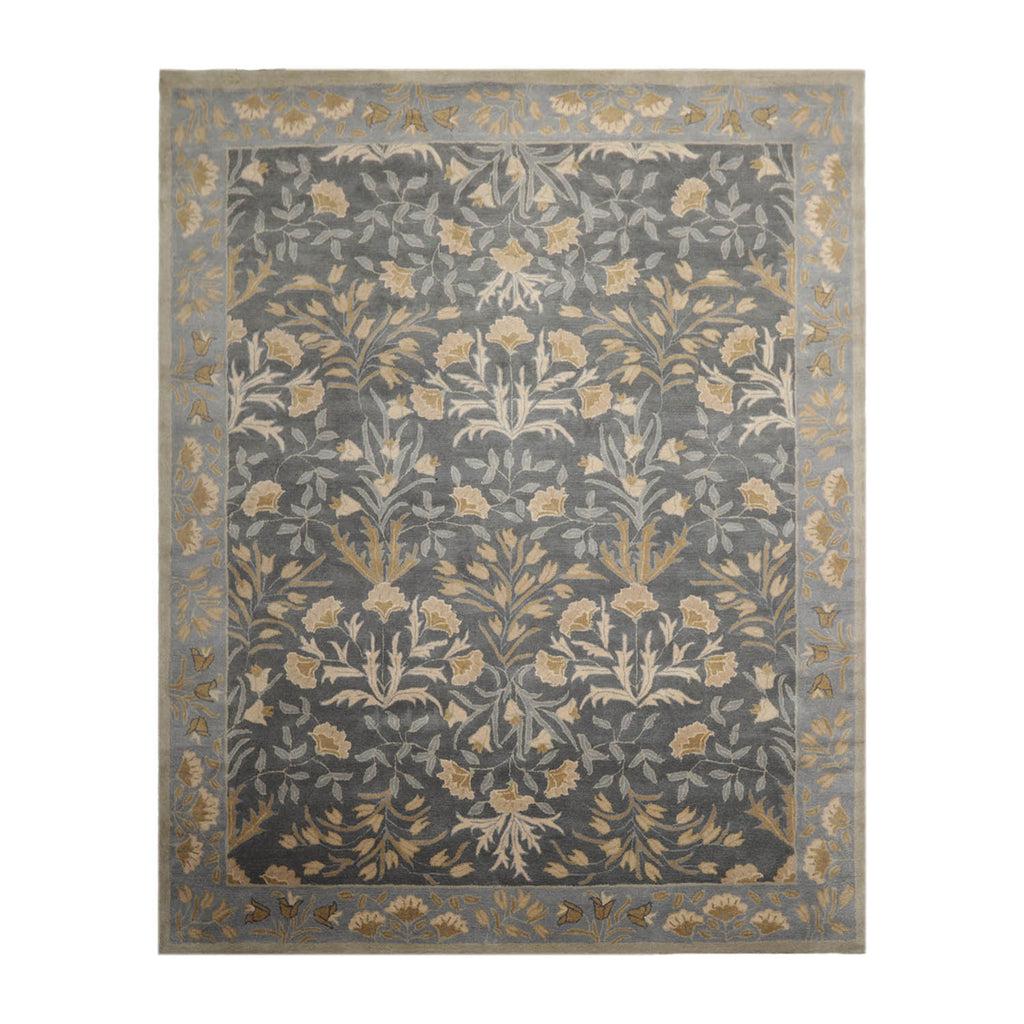 8x10 Slate, Blue, Beige Color Hand Tufted All-Over 100% Wool Transitional Oriental Rug