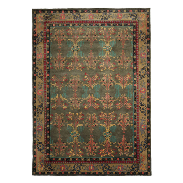 Multi Size Gray Moss Black Color Hand Tufted All-Over Wool Arts & Crafts/Mission Oriental Rug