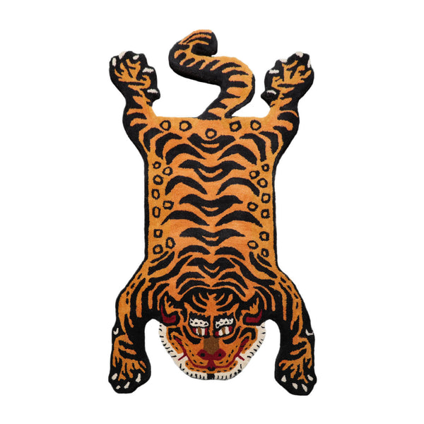 3x5 Orange, Gold, Red Color Hand Tufted All-Over 100% Wool Novelty/ Animal Oriental Rug