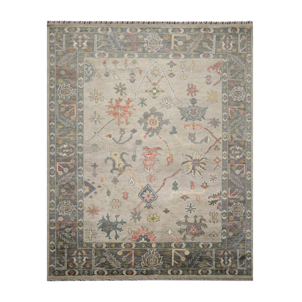 Elworth LoomBloom Muted Turkish Oushak Hand Knotted Wool Area Rug Gray, Beige Color 8x10