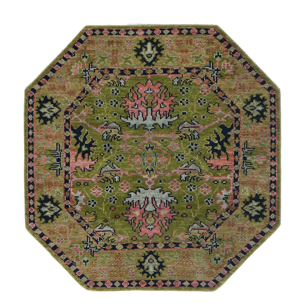 Multi Sizes Green, Rust Hand Knotted Muted Turkish Oushak 100% Wool Traditional Oriental Area Rug