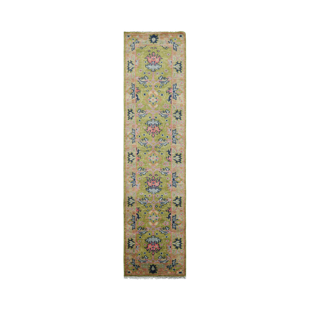 Multi Size Green Rust Navy Color Hand Knotted All-Over 100% Wool Traditional Oriental Rug