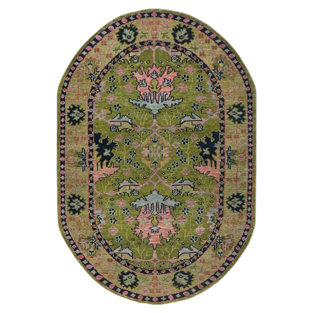 Multi Sizes Green, Rust Hand Knotted Muted Turkish Oushak 100% Wool Traditional Oriental Area Rug