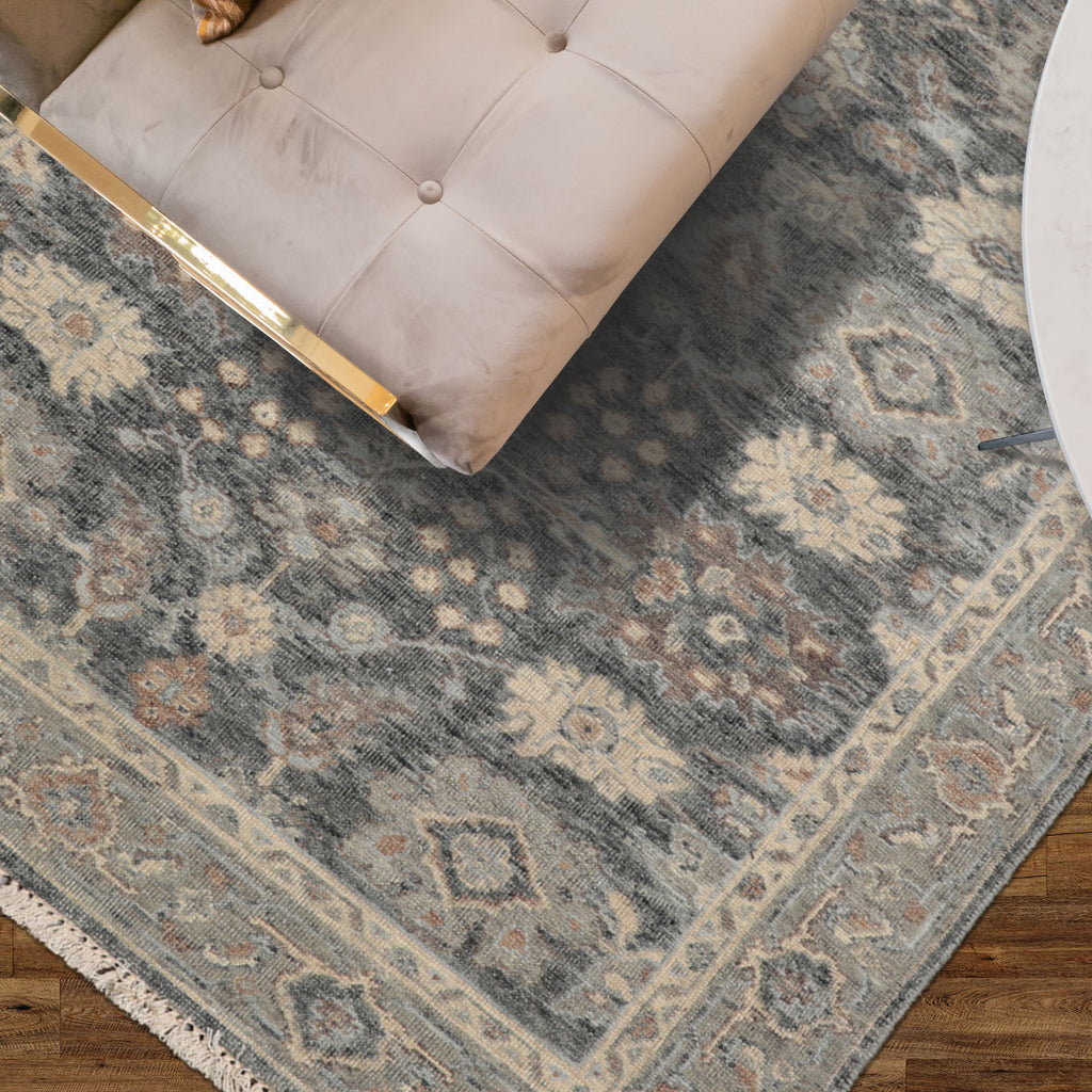 3x5 Slate, Sage, Beige Color Hand Knotted Distressed Quality Wool Traditional Oriental Rug