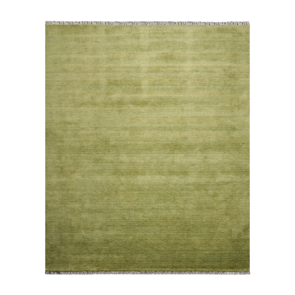 9x12 Green Color Hand Knotted All-Over 100% Wool Modern Oriental Rug