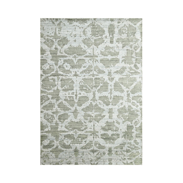 Multi Size Tone On Tone Gray Color Hand Knotted All-Over Wool/Bamboo Silk Transitional Oriental Rug