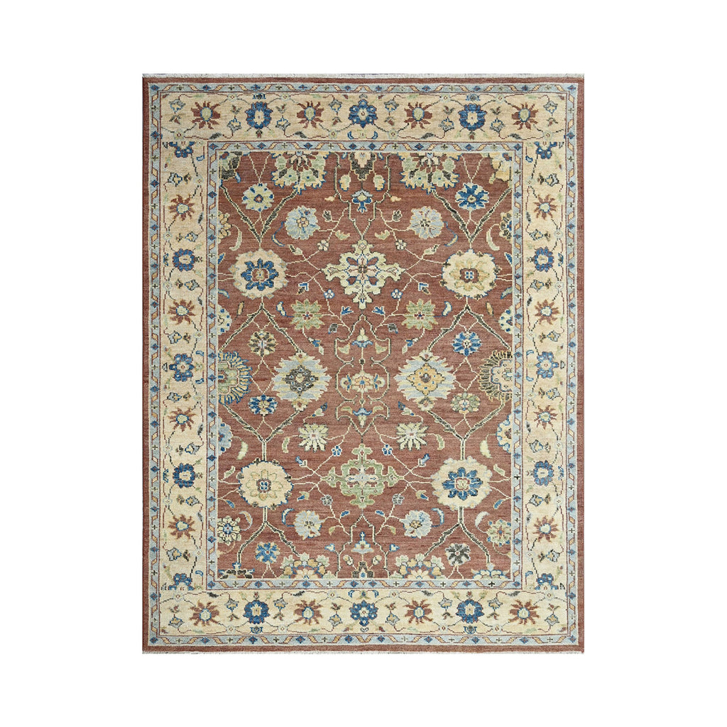 Multi Size Brown Beige Sage Color Hand Knotted All-Over 100% Wool Traditional Oriental Rug