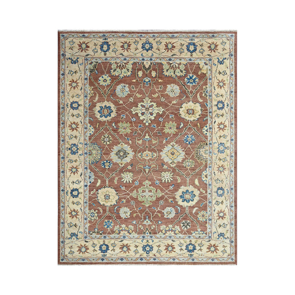 Multi Size Brown Beige Sage Color Hand Knotted All-Over 100% Wool Traditional Oriental Rug