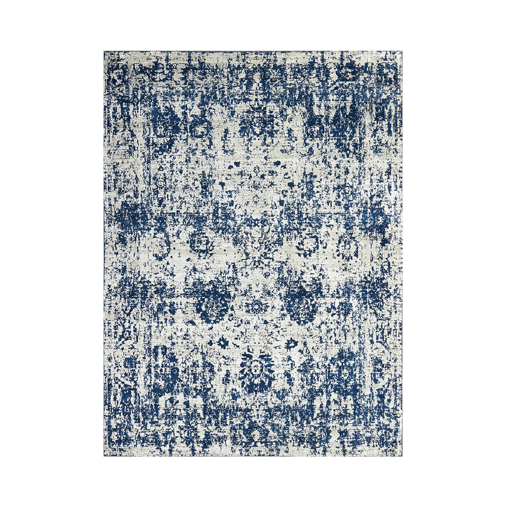 Multi Size Gray Blue Color Hand Knotted All-Over 100% Wool Transitional Oriental Rug