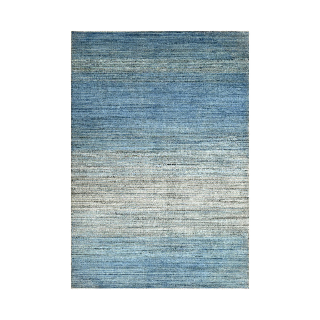 Multi Size Gray Blue Ombre Color Hand Knotted All-Over 100% Wool Modern & Contemporary Oriental Rug