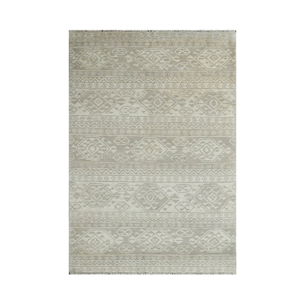 Multi Size Beige Gray Color Hand Knotted All-Over 100% Wool Southwestern Oriental Rug