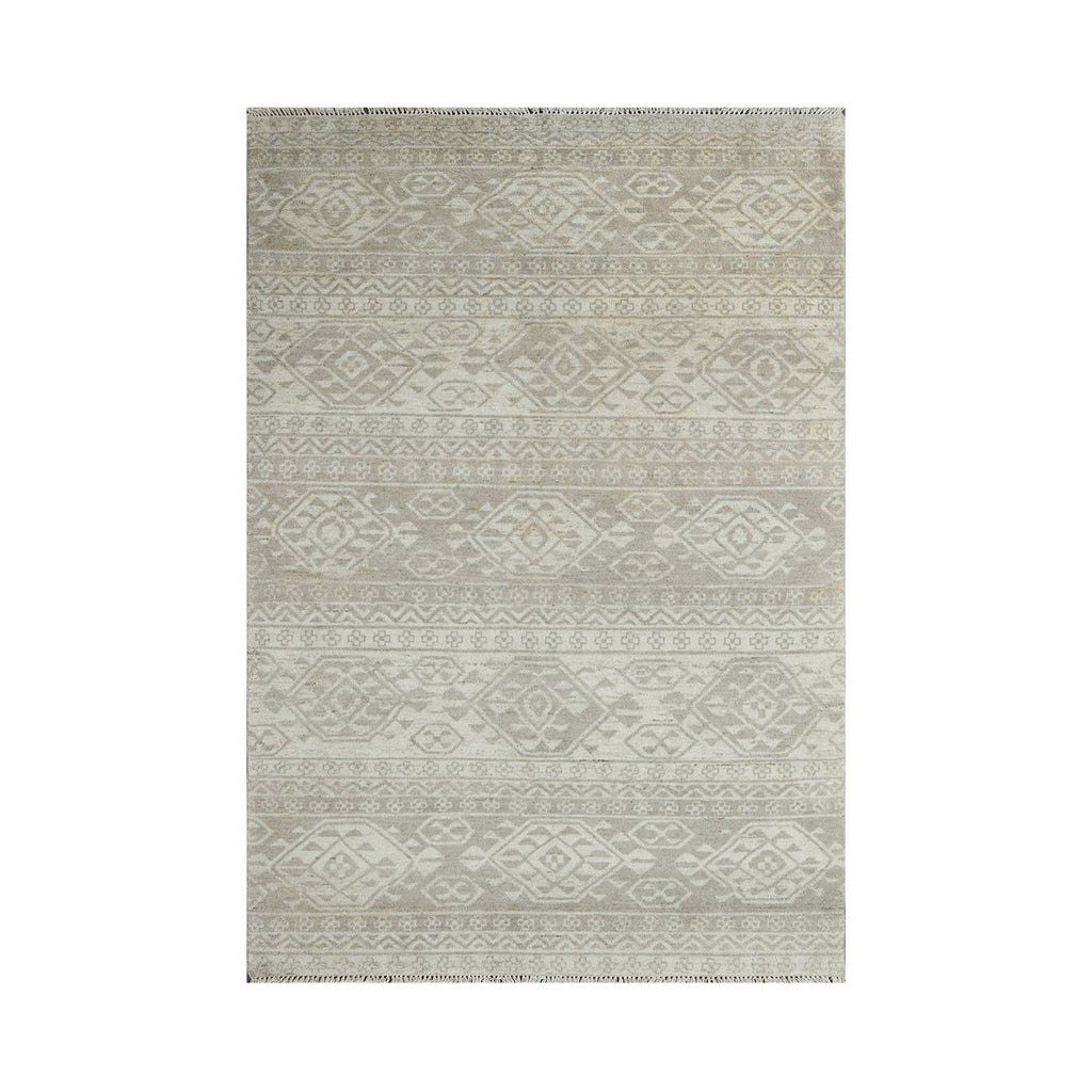 Multi Size Beige Gray Color Hand Knotted All-Over 100% Wool Southwestern Oriental Rug