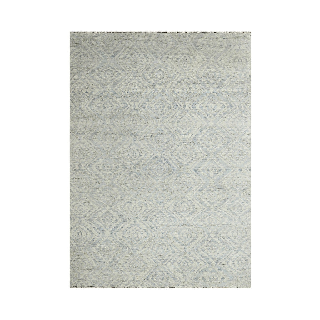 Multi Size Gray Beige Blue Color Hand Knotted All-Over 100% Wool Transitional Oriental Rug
