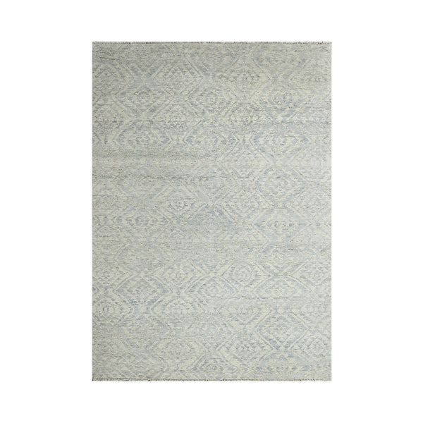 Multi Size Gray Beige Blue Color Hand Knotted All-Over 100% Wool Transitional Oriental Rug