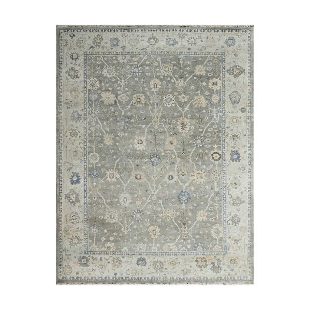 Multi Size Gray Beige Blue Color Hand Knotted Oushak Wool Traditional Oriental Rug