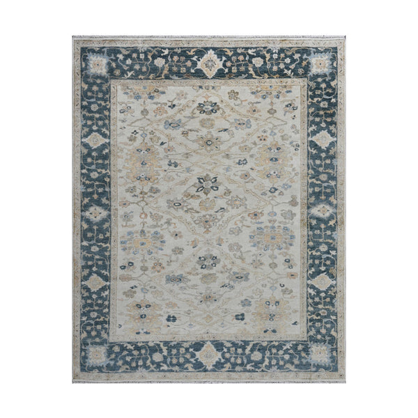 Multi Size Beige Blue Gray Color Hand Knotted Oushak Wool Traditional Oriental Rug