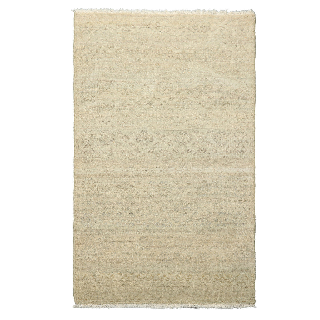 3x5 Gray, Beige, Muted Earth Tones Color Hand Knotted Afghan Oushak Wool Transitional Oriental Rug